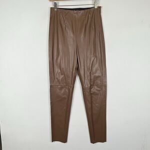 Zara Womens Medium Tan Brown‎ Faux Leather Coastal Cowgirl Leggings Pants